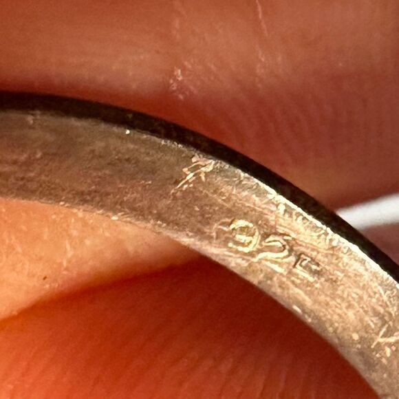 Sterling silver amber oval vintage ring - Picture 8 of 10